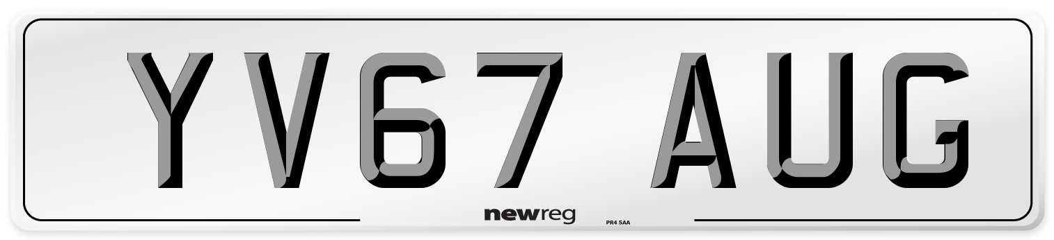 YV67 AUG Number Plate from New Reg